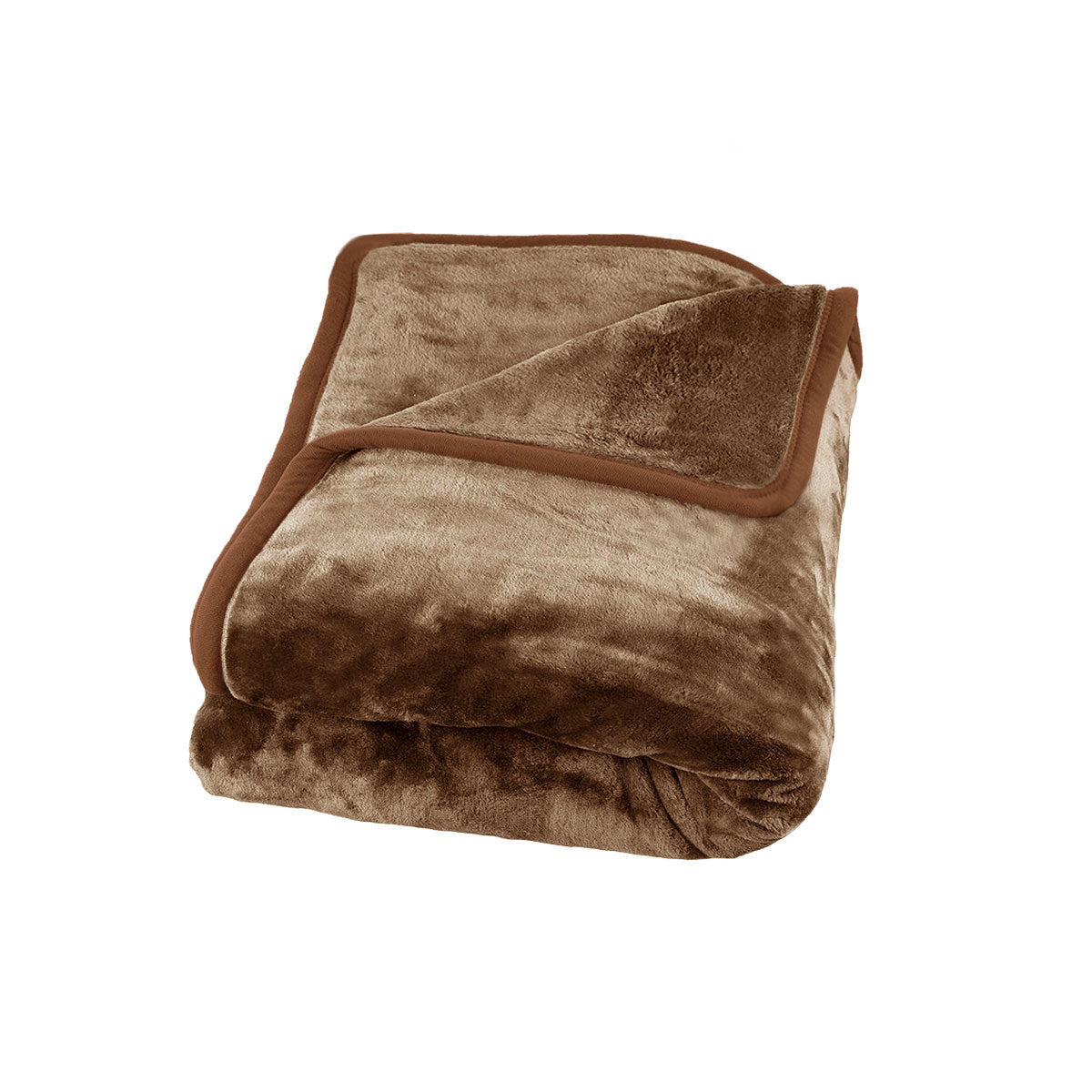 J Elliot Home 800GSM Luxury Winter Thick Mink Blanket Pecan Queen V442-IDC-BLANKET-800GSMMINK-PECAN-QS