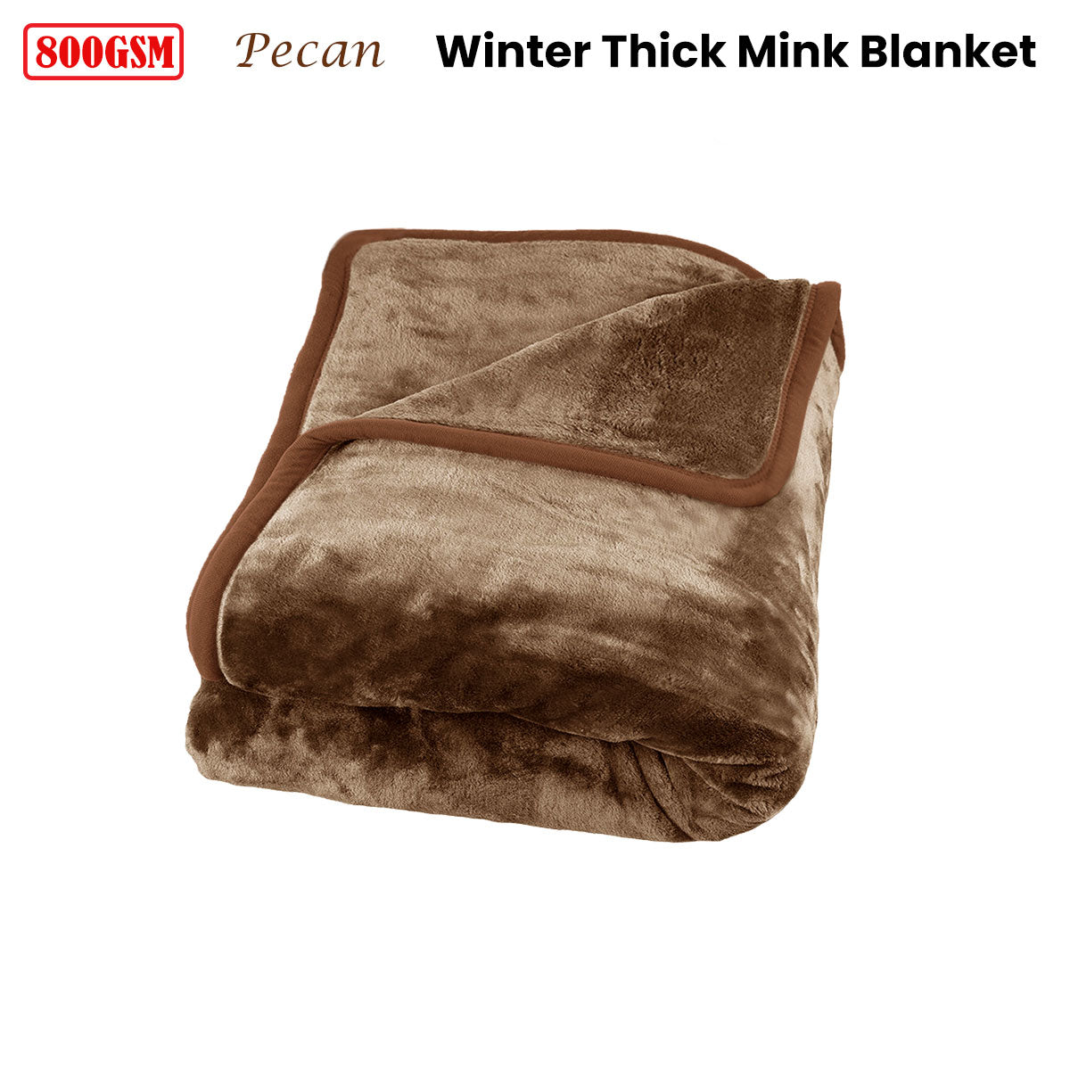J Elliot Home 800GSM Luxury Winter Thick Mink Blanket Pecan Queen V442-IDC-BLANKET-800GSMMINK-PECAN-QS
