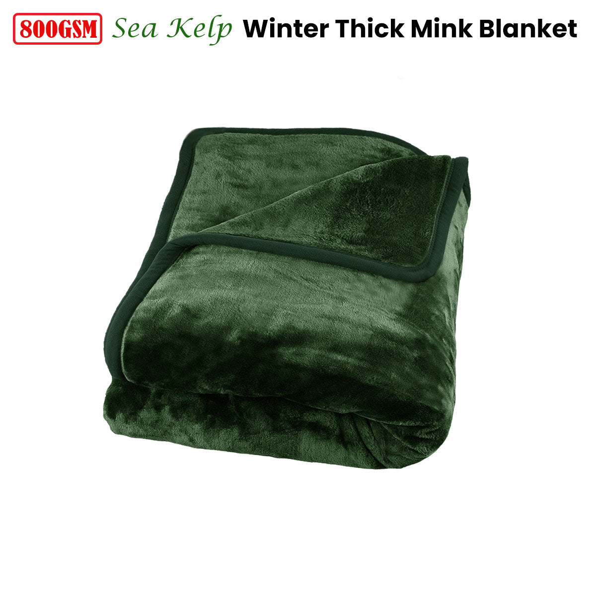 J Elliot Home 800GSM Luxury Winter Thick Mink Blanket Sea Kelp King V442-IDC-BLANKET-800GSMMINK-SEAKELP-KI
