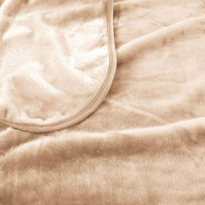 J.Elliot Home 450gsm Solid Faux Mink Blanket Natural V442-IDC-BLANKET-SOLIDFAUX-NATURAL-QS