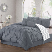 J Elliot Home 6 Pcs Ella Grey Comforter Set Single V442-IDC-COMFORTER-6PCELLA-GREY-SB
