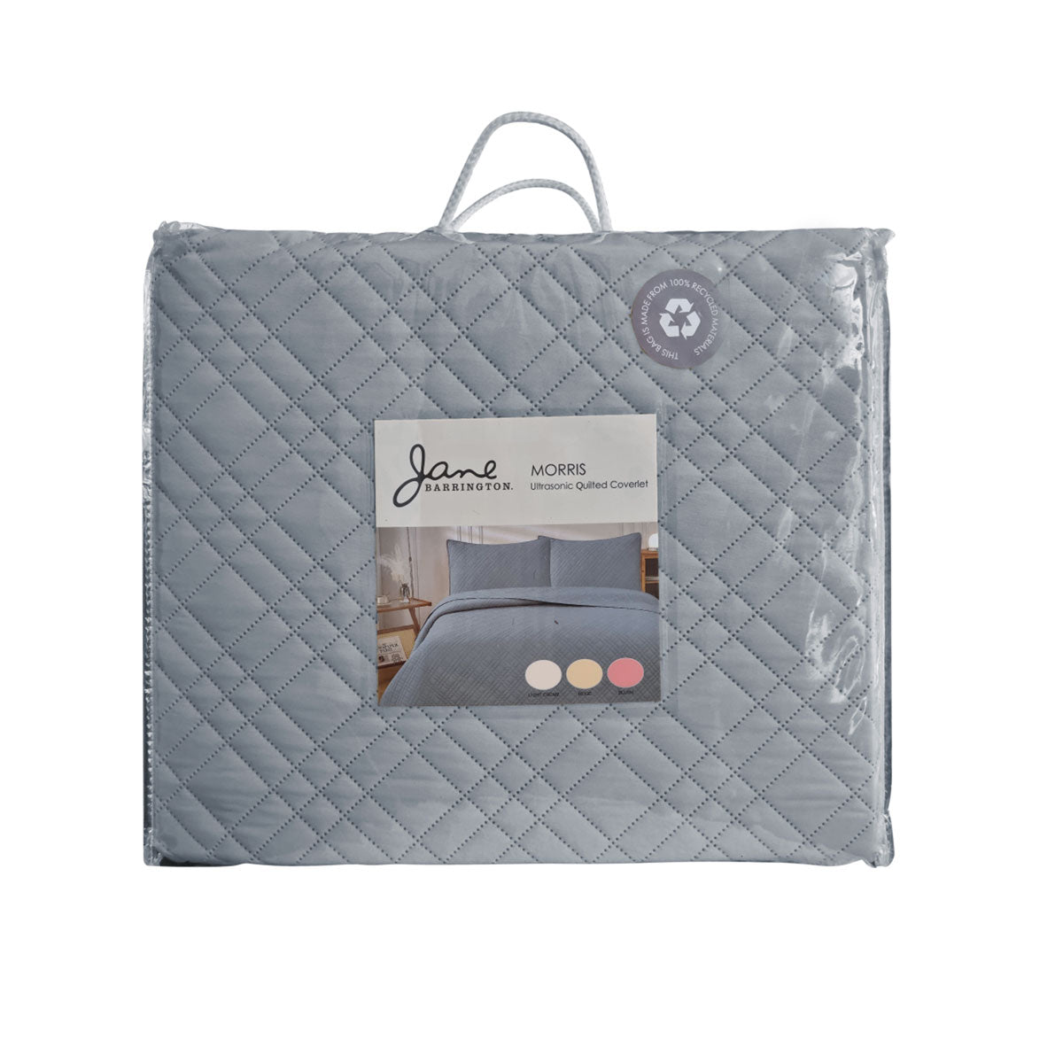 Jane Barrington Morris Dark Grey Ultrasonic Embossed Lightly Quilted Reversible Coverlet Set Queen V442-IDC-COVERLETS-MORRIS-DARKGREY-QS