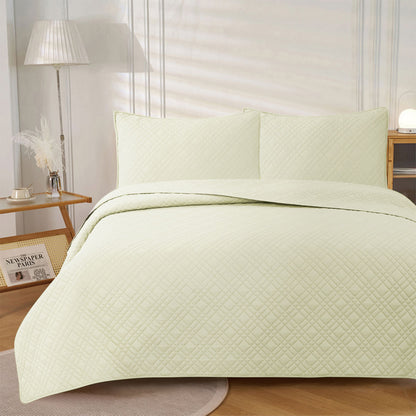 Jane Barrington Morris Light Cream Ultrasonic Embossed Lightly Quilted Reversible Coverlet Set King V442-IDC-COVERLETS-MORRIS-LIGHTCREAM-KI