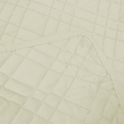 Jane Barrington Morris Light Cream Ultrasonic Embossed Lightly Quilted Reversible Coverlet Set Queen V442-IDC-COVERLETS-MORRIS-LIGHTCREAM-QS