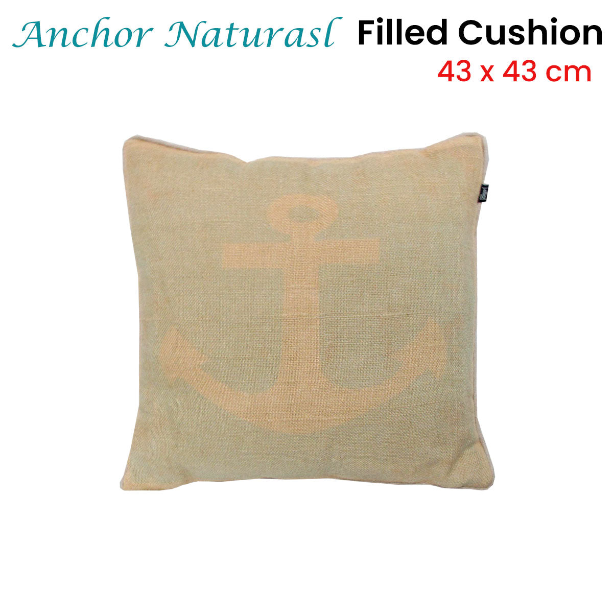 J.Elliot Home Anchor Natural Filled Cushion 43 x 43 cm V442-IDC-CUSHION-ANCHOR-NATURAL-SQ