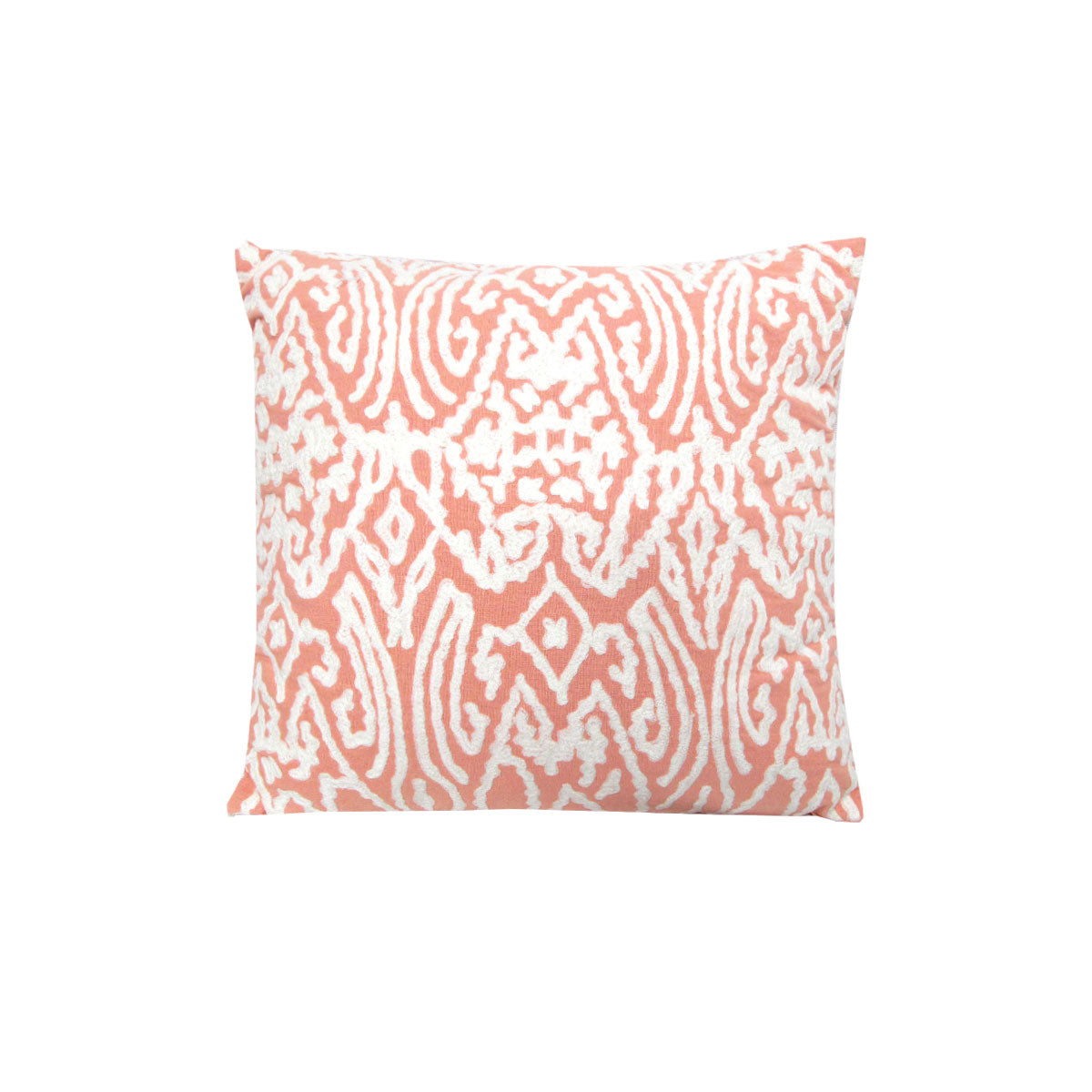 J.Elliot Home Grace Coral Applique Filled Cushion 43 x 43 cm V442-IDC-CUSHION-GRACE-CORAL-SQ