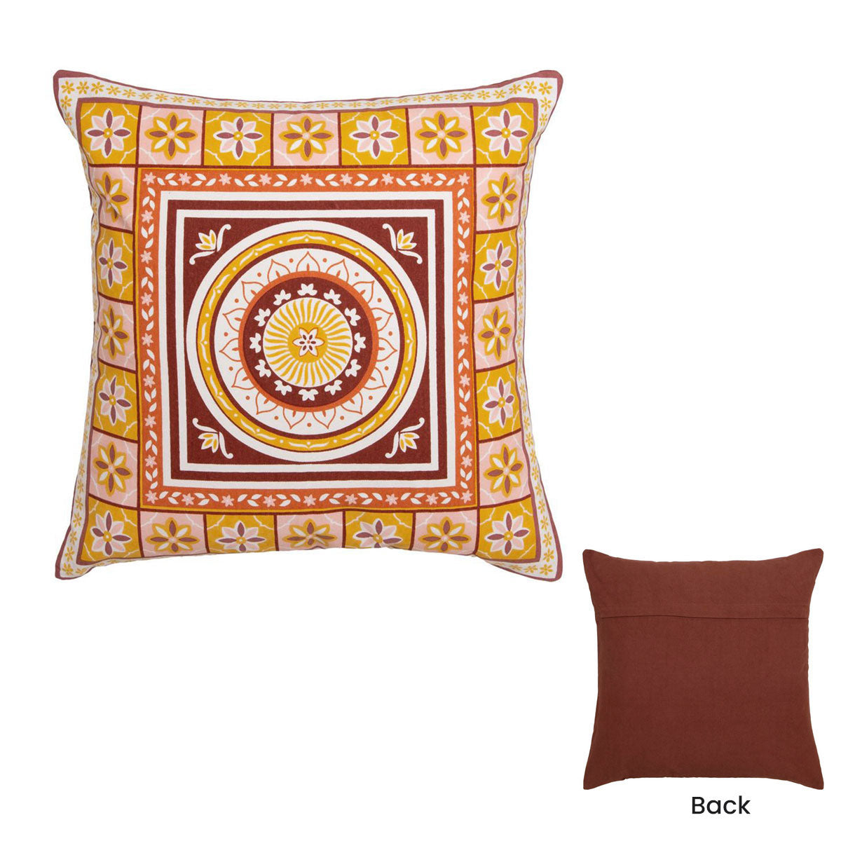 J Elliot Home Kasbah Luxury Filled Cushion 50 x 50cm Pink V442-IDC-CUSHION-KASBAH-PINK-SQ