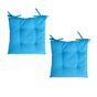 Set of 2 Outdoor Polyester Solid Chair Pads 40 x 40cm Ocean Blue V442-IDC-CUSHION-POLYCHAIRPAD-OCEANBLUE-SQ