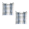 Set of 2 Outdoor Polyester Striped Chair Pads 40 x 40cm White Blue V442-IDC-CUSHION-POLYCHAIRPAD-WHITEBLUE-SQ