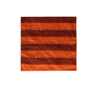 IDC Homewares Ayra Sequined Embroidered Cushion Cover Burnt Orange V442-IDC-CUSHIONC-AYRASEQUINED-BURNTORANGE-SQ