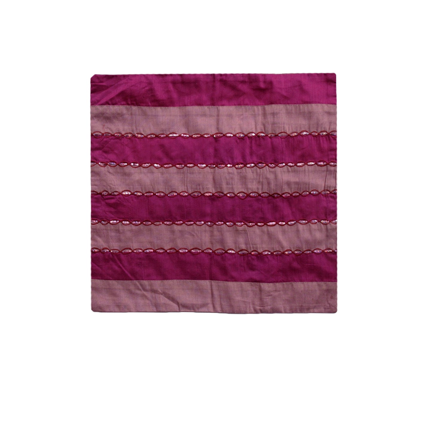 IDC Homewares Ayra Sequined Embroidered Cushion Cover Fuchsia V442-IDC-CUSHIONC-AYRASEQUINED-FUCHSIA-SQ