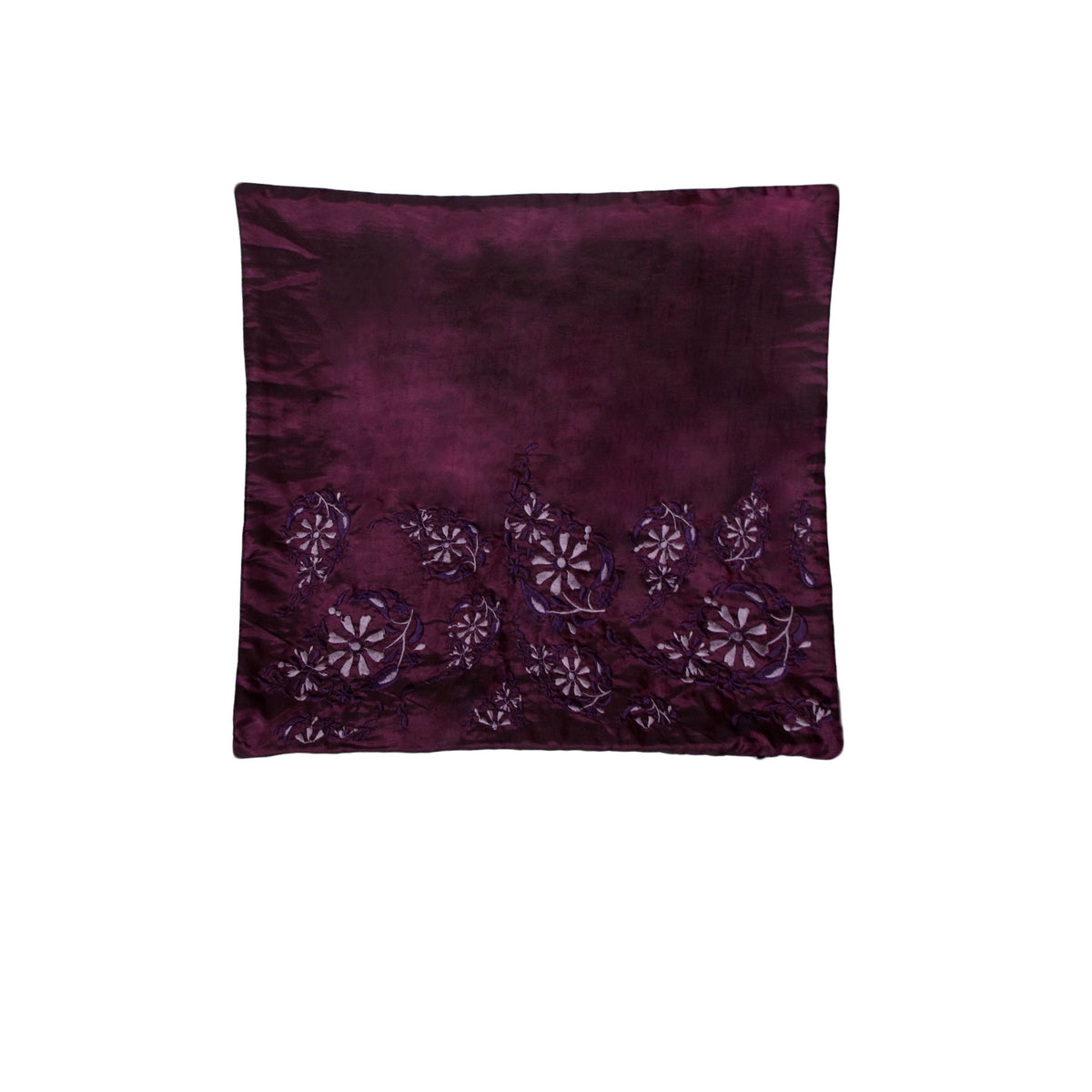 IDC Homewares Quality Cushion Cover Emily Aubergine V442-IDC-CUSHIONC-EMILYEMBROIDER-AUBERGINE-SQ