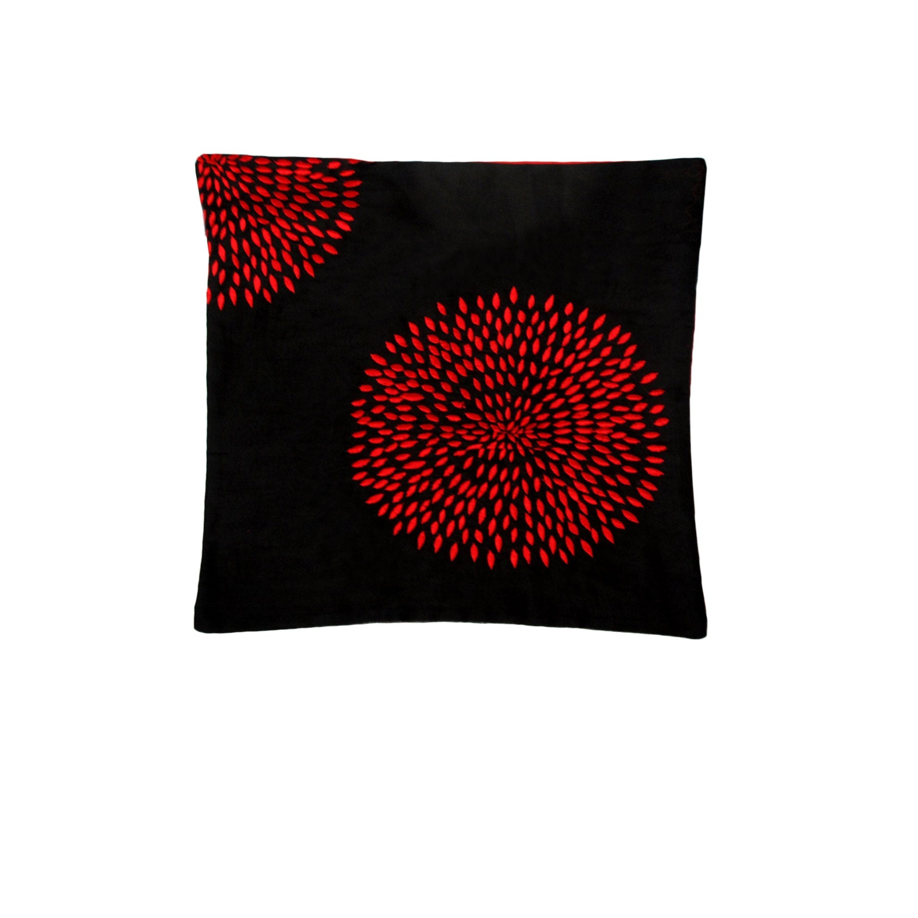 IDC Homewares Quality Cushion Cover Magnolia Black V442-IDC-CUSHIONC-MAGNOLIAEMBROIDERED-BLACK-SQ
