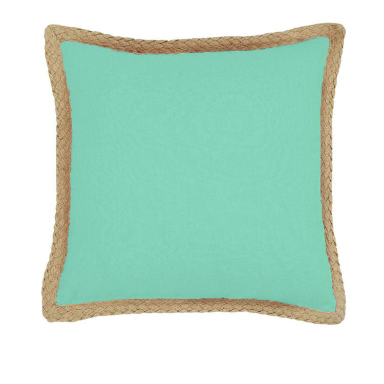 J Elliot Home Mornington Linen Cushion Cover 50 x 50 cm Mint V442-IDC-CUSHIONC-MORNINGTON-MINT-SQ