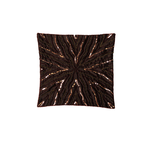 IDC Homewares Sequin Cushion Cover Bella Chocolate V442-IDC-CUSHIONC-SEQUINBELLA-CHOCOLATE-SQ