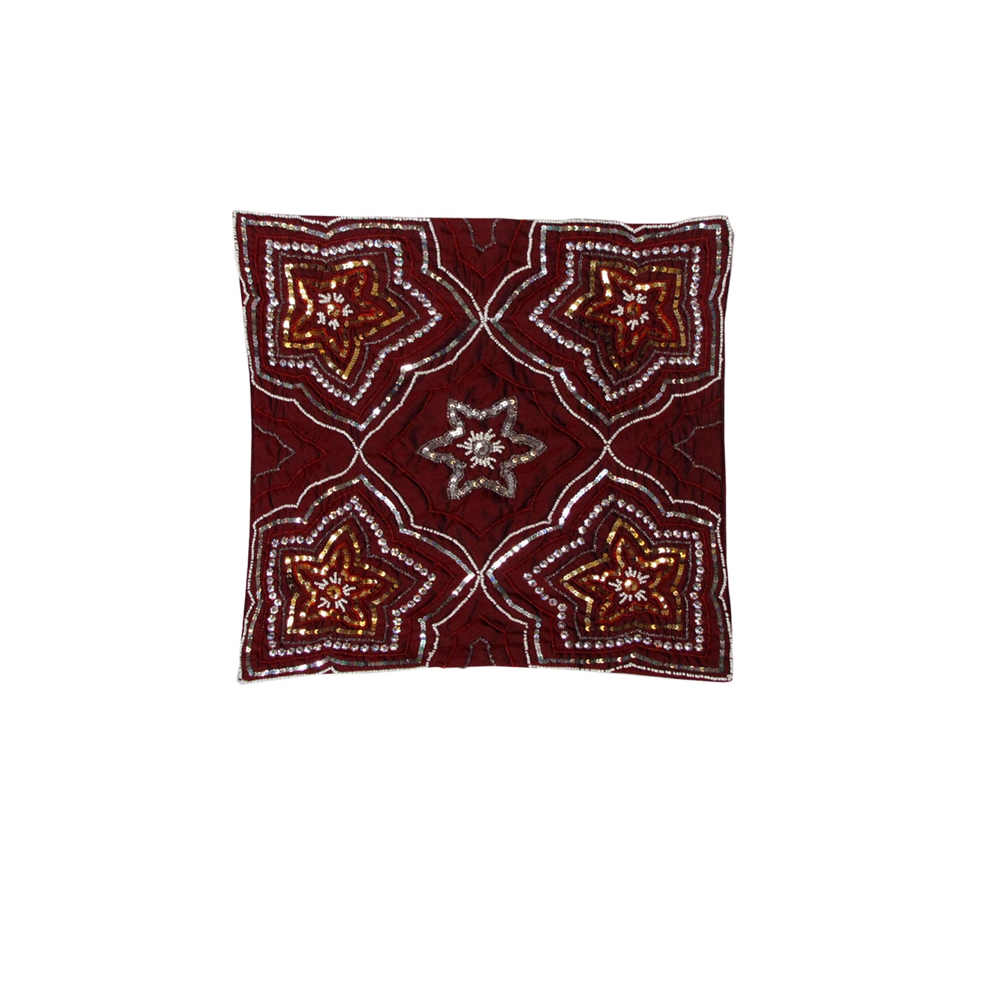IDC Homewares Sequin Cushion Cover Maya Burgundy V442-IDC-CUSHIONC-SEQUINMAYA-BURGUNDY-SQ