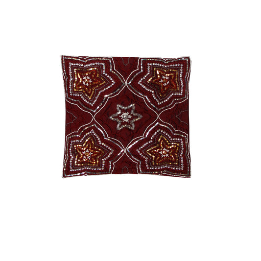 IDC Homewares Sequin Cushion Cover Maya Burgundy V442-IDC-CUSHIONC-SEQUINMAYA-BURGUNDY-SQ