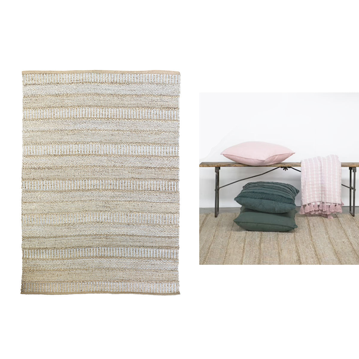 J Elliot Home Fraser Jute Floor Rug 160 x 230cm V442-IDC-FLOORR-FRASER-NATURAL-RE