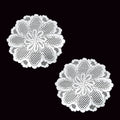 Blossom White Set of 2 Polyester Lace Table Doilies 36 cm Diameter V442-IDC-MISC-SETOF2BLOSSOMDOILIES-WHITE-RD