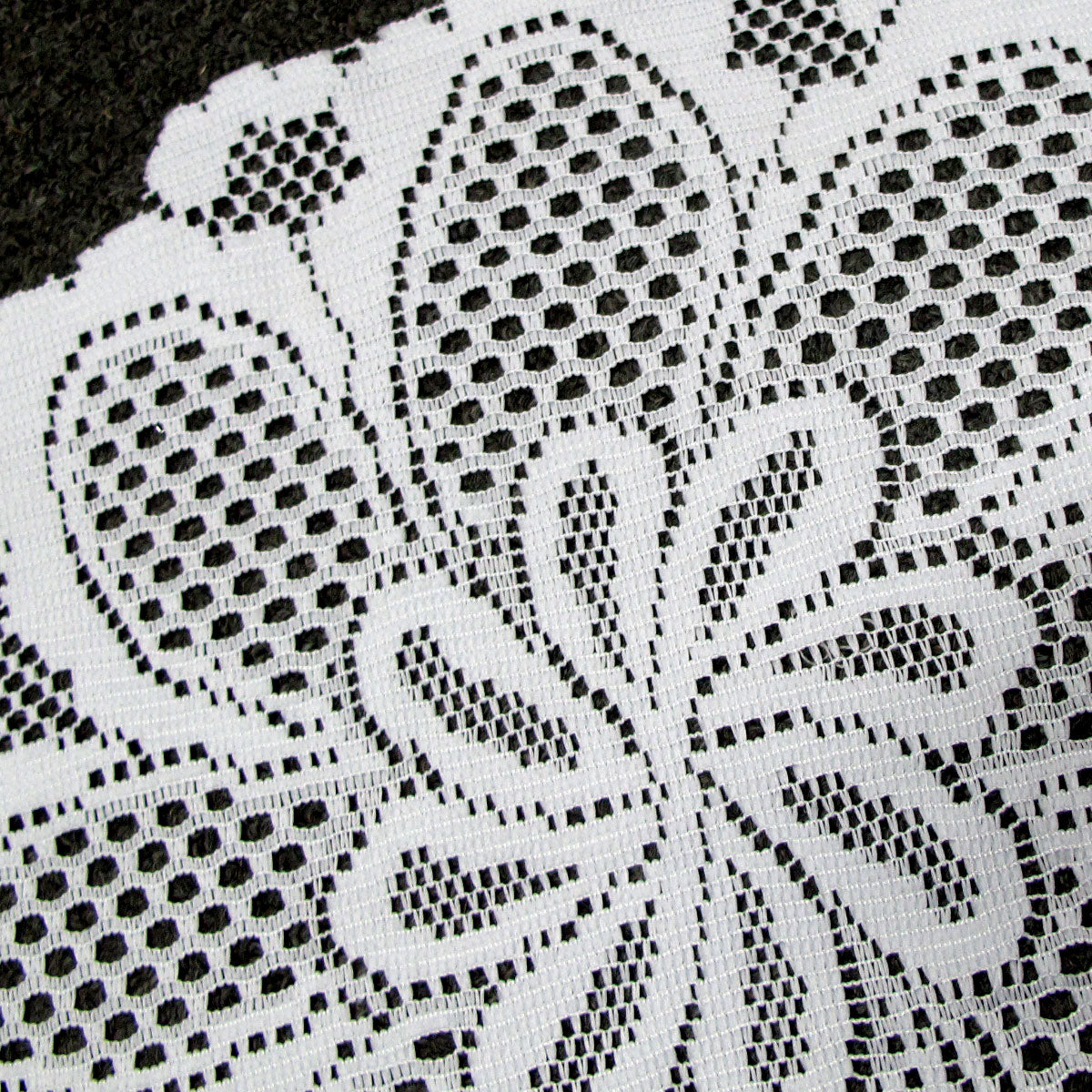 Blossom White Set of 2 Polyester Lace Table Doilies 36 cm Diameter V442-IDC-MISC-SETOF2BLOSSOMDOILIES-WHITE-RD