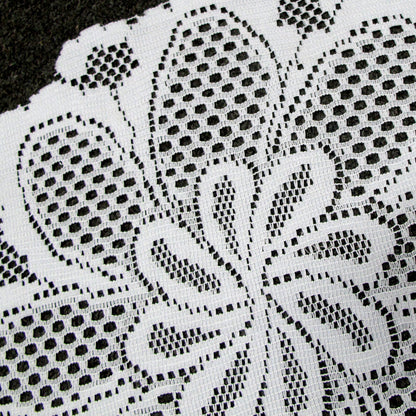 Blossom White Set of 2 Polyester Lace Table Doilies 36 cm Diameter V442-IDC-MISC-SETOF2BLOSSOMDOILIES-WHITE-RD