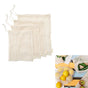 J Elliot Home Lemonade Karma Set of 4 Cotton Eco-Friendly Natural Mesh Storage Bag Set V442-IDC-MISC-SETOF4MESHBAGSET-NATURAL-RE