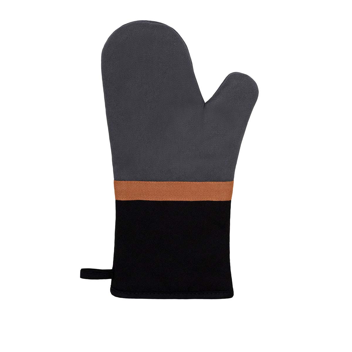 J Elliot Home Selby Cotton Oven Mitt 34 x 15 cm Charcoal & Black V442-IDC-OVENM-SELBY-CHARCOAL-SH