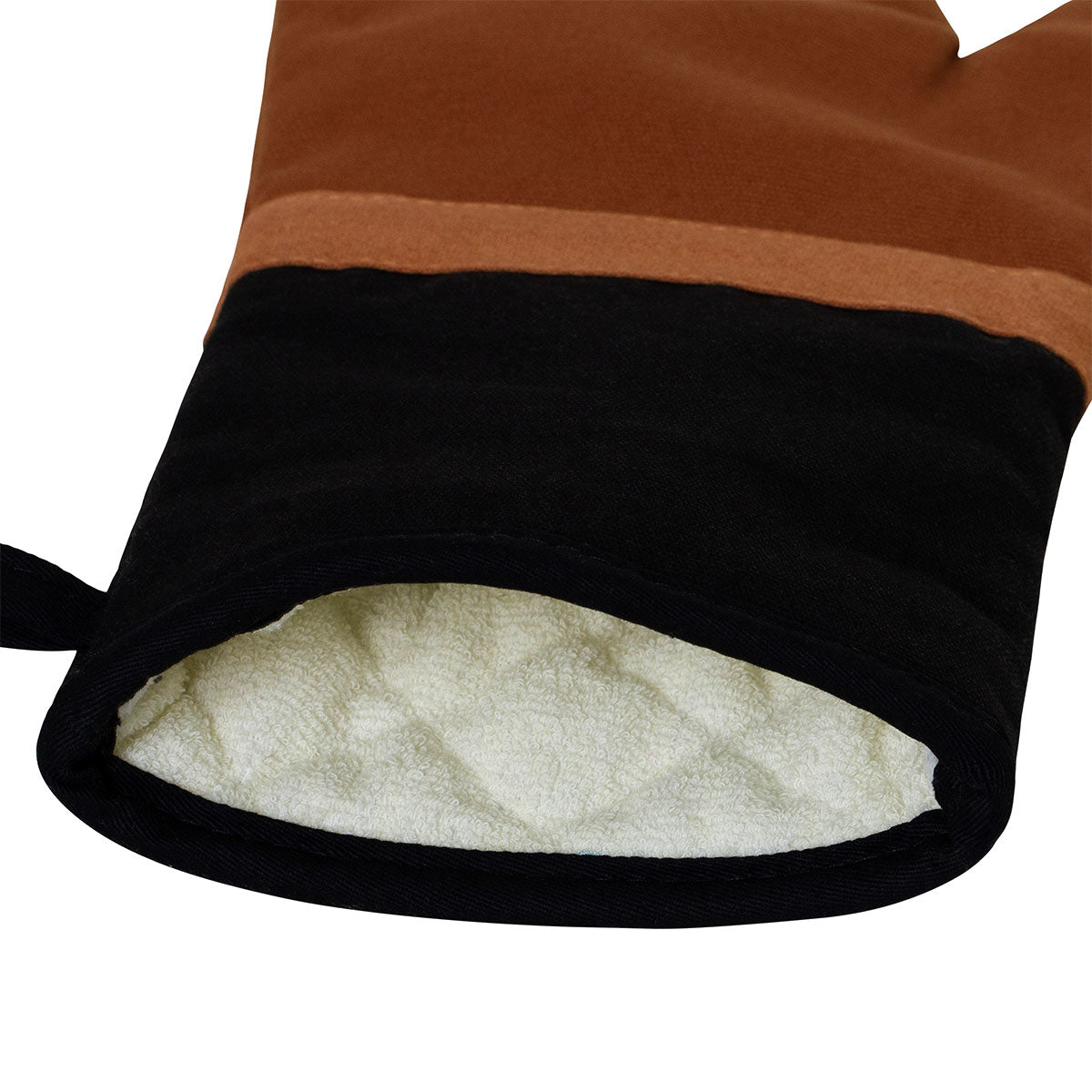 J Elliot Home Selby Cotton Oven Mitt 34 x 15 cm Ginger & Black V442-IDC-OVENM-SELBY-GINGER-SH