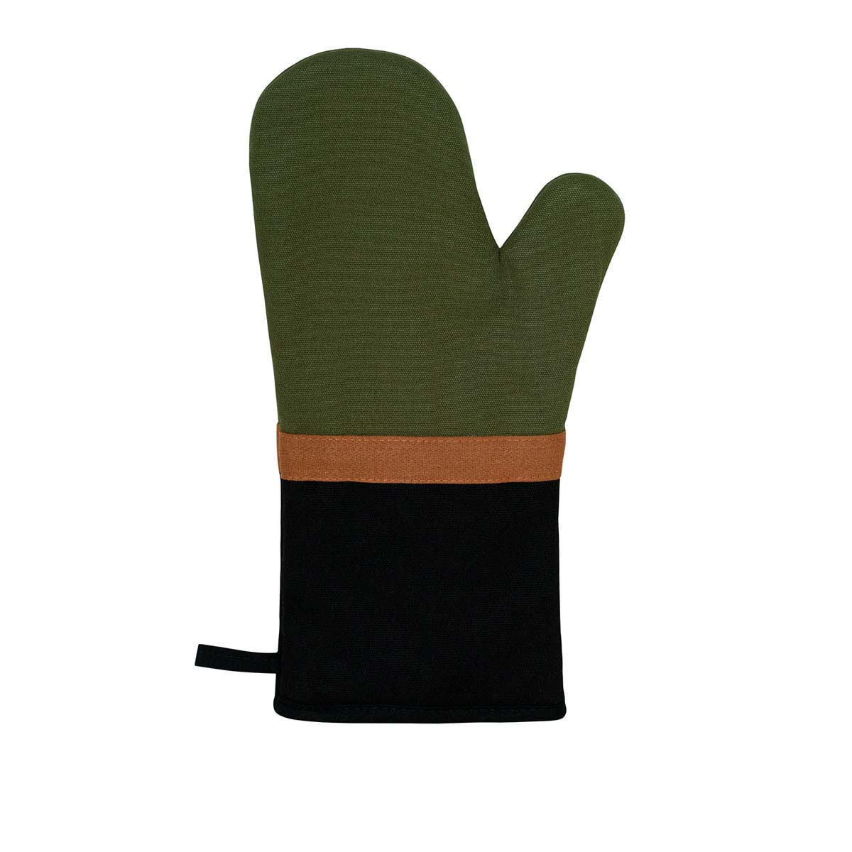 J Elliot Home Selby Cotton Oven Mitt 34 x 15 cm Olive & Black V442-IDC-OVENM-SELBY-OLIVE-SH
