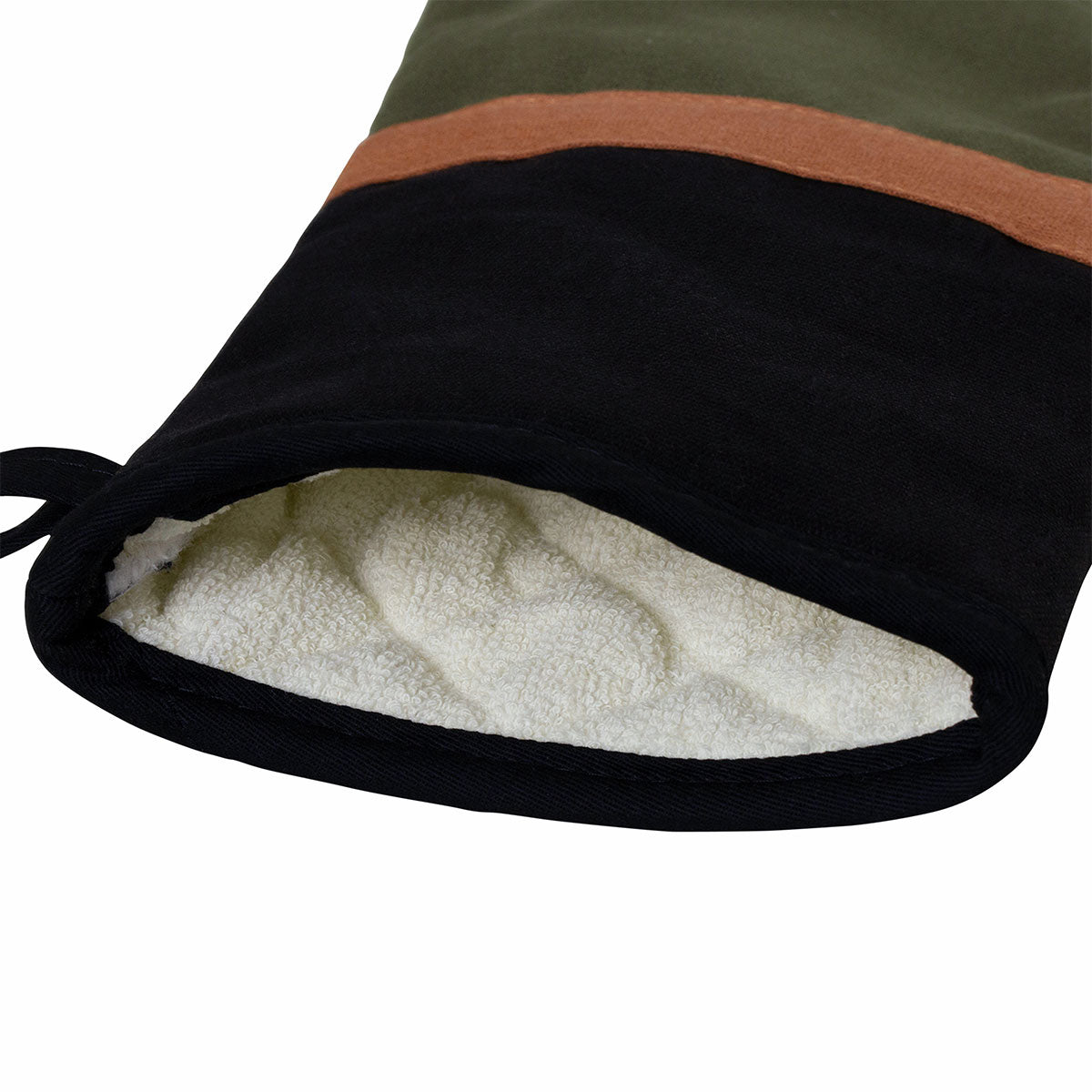 J Elliot Home Selby Cotton Oven Mitt 34 x 15 cm Olive & Black V442-IDC-OVENM-SELBY-OLIVE-SH