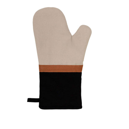 J Elliot Home Selby Cotton Oven Mitt 34 x 15 cm Sandstone & Black V442-IDC-OVENM-SELBY-SANDSTONE-SH