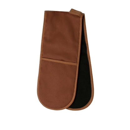 J Elliot Home Selby Cotton Double Oven Mitt Glove 17 x 82 cm Ginger & Black V442-IDC-OVENM-SELBYDOUBLEGLOVE-GINGER-SH