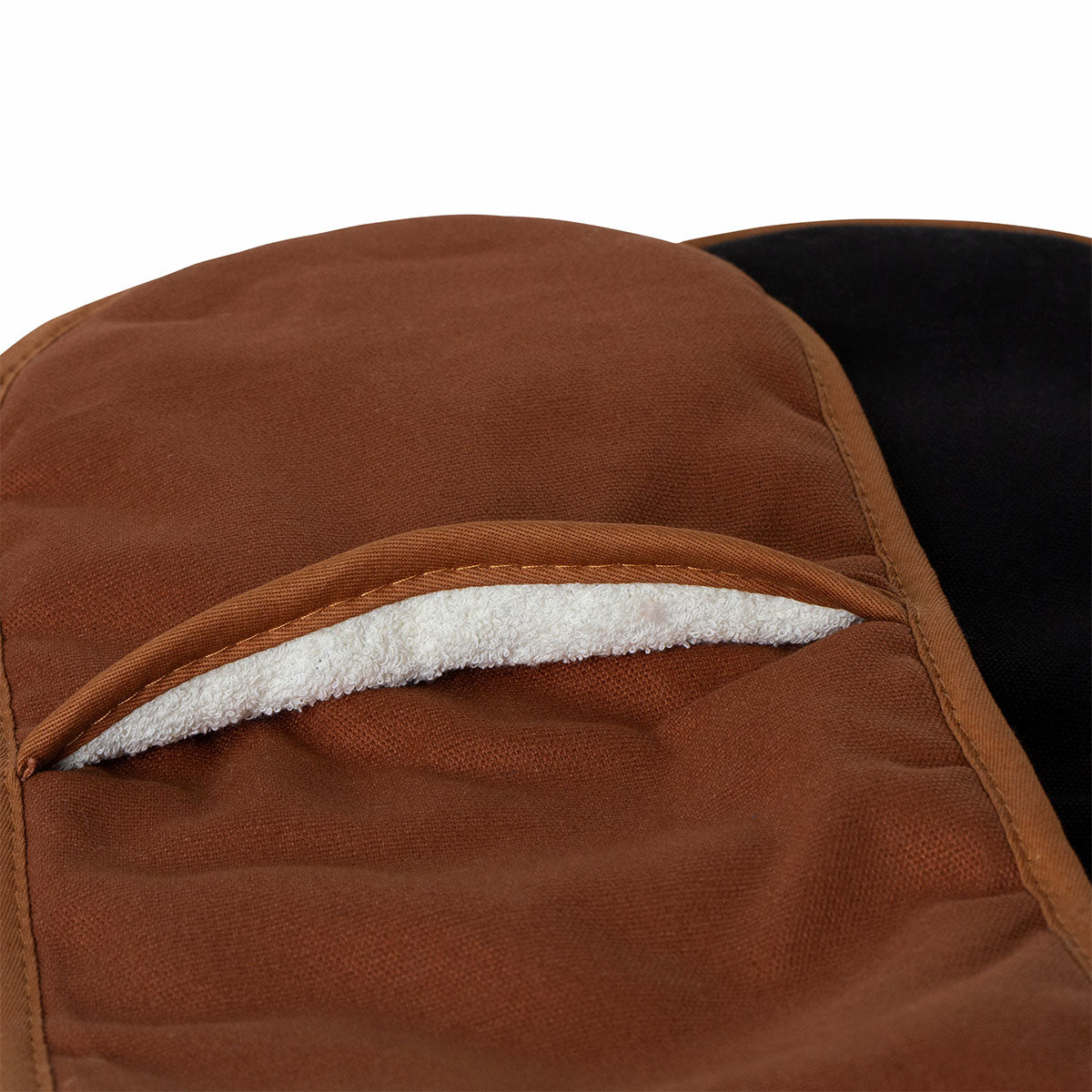 J Elliot Home Selby Cotton Double Oven Mitt Glove 17 x 82 cm Ginger & Black V442-IDC-OVENM-SELBYDOUBLEGLOVE-GINGER-SH