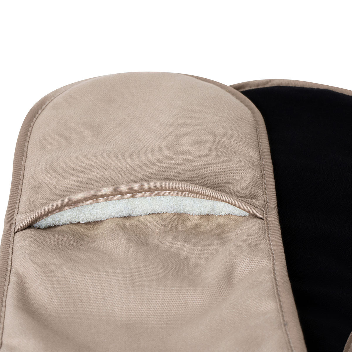 J Elliot Home Selby Cotton Double Oven Mitt Glove 17 x 82 cm Sandstone & Black V442-IDC-OVENM-SELBYDOUBLEGLOVE-SANDSTONE-SH