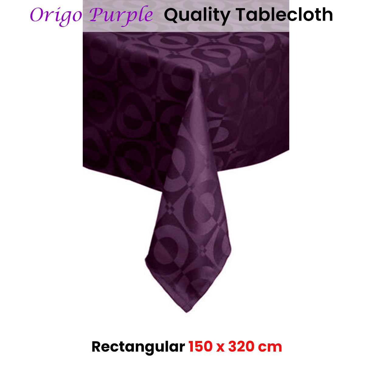Quality Origo Purple Tablecloth 150 x 320 cm V442-IDC-TABLEC-ORIGO320CM-PURPLE-RE