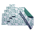 J.Elliot Home Set of 8 Cotton Napery Set Pippa Teal V442-IDC-TABLEPLACEMAT-PIPPA-TEAL-SH