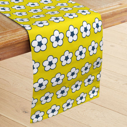 IDC Homewares 100% Cotton Printed Table Runner Cotton Bud Yellow V442-IDC-TABLER-COTTONBUD-YELLOW-RE