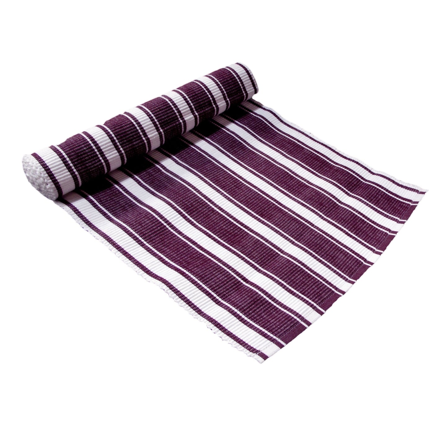IDC Homewares Ribbed Pattern Table Runner Panama Narrow Aubergine V442-IDC-TABLER-PANAMANARROW-AUBERGINE-RE