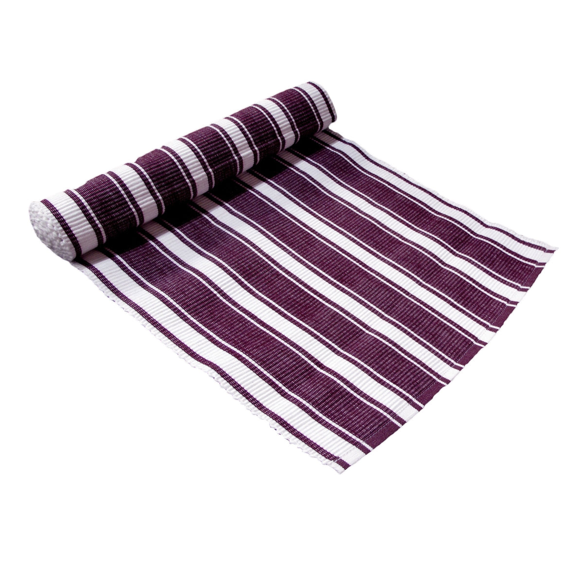 IDC Homewares Ribbed Pattern Table Runner Panama Narrow Aubergine V442-IDC-TABLER-PANAMANARROW-AUBERGINE-RE