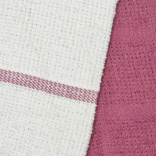 Set of 4 Rosa Cotton Rich Terry Tea Towels 42 x 62cm Cherry V442-IDC-TEAT-ROSASETOF4-CHERRY-RE