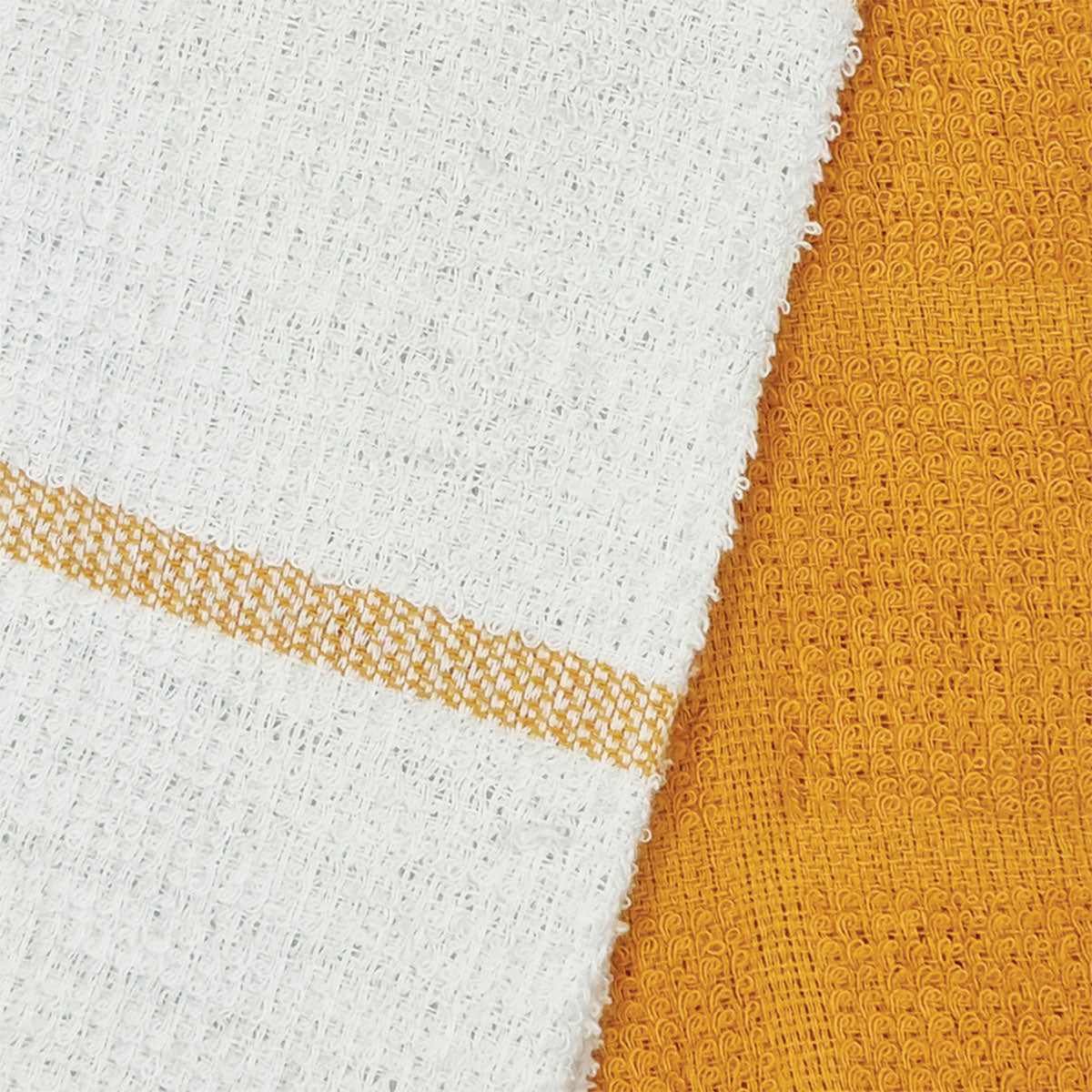 Set of 4 Rosa Cotton Rich Terry Tea Towels 42 x 62cm Mustard V442-IDC-TEAT-ROSASETOF4-MUSTARD-RE