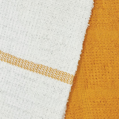 Set of 4 Rosa Cotton Rich Terry Tea Towels 42 x 62cm Mustard V442-IDC-TEAT-ROSASETOF4-MUSTARD-RE