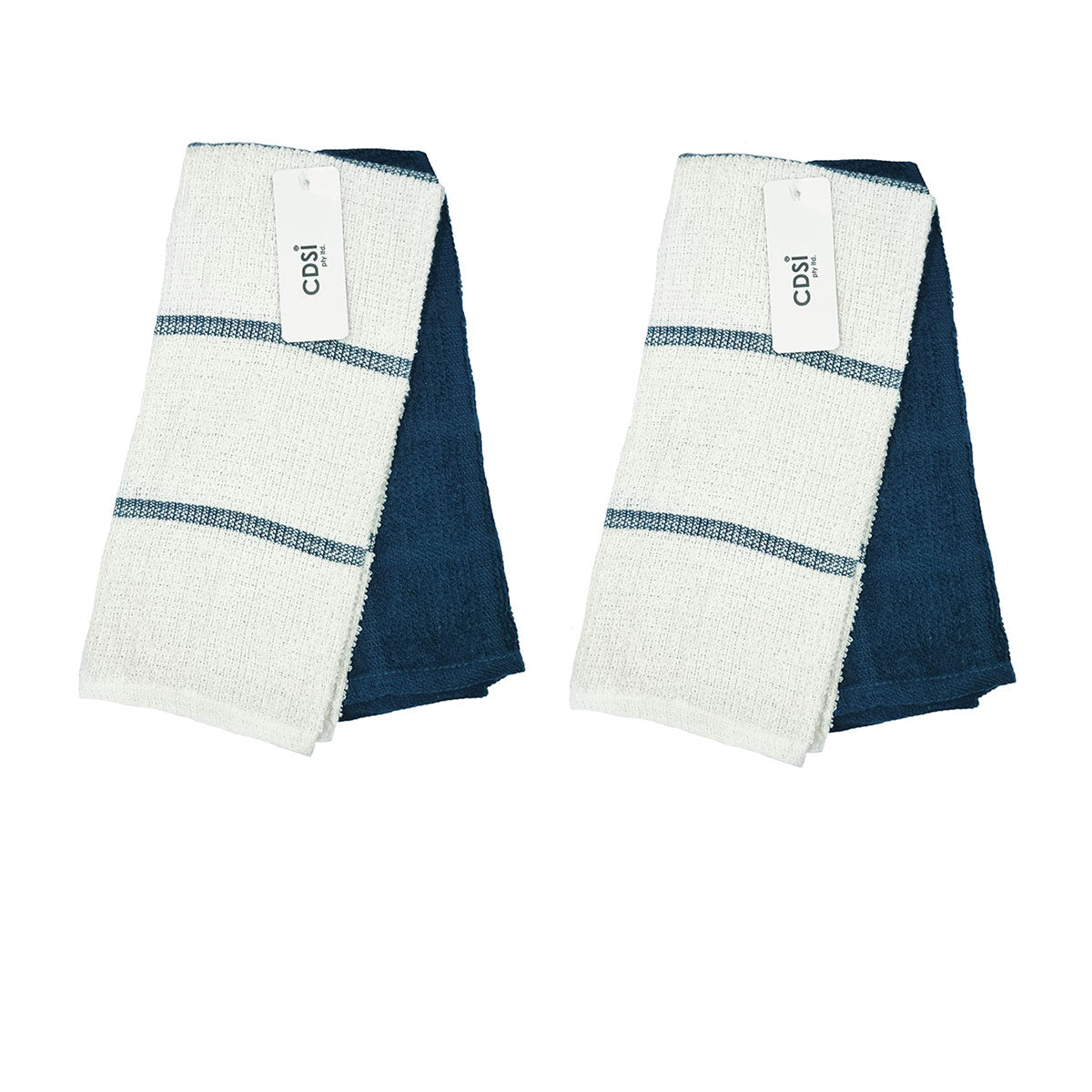 Set of 4 Rosa Cotton Rich Terry Tea Towels 42 x 62cm Navy V442-IDC-TEAT-ROSASETOF4-NAVY-RE