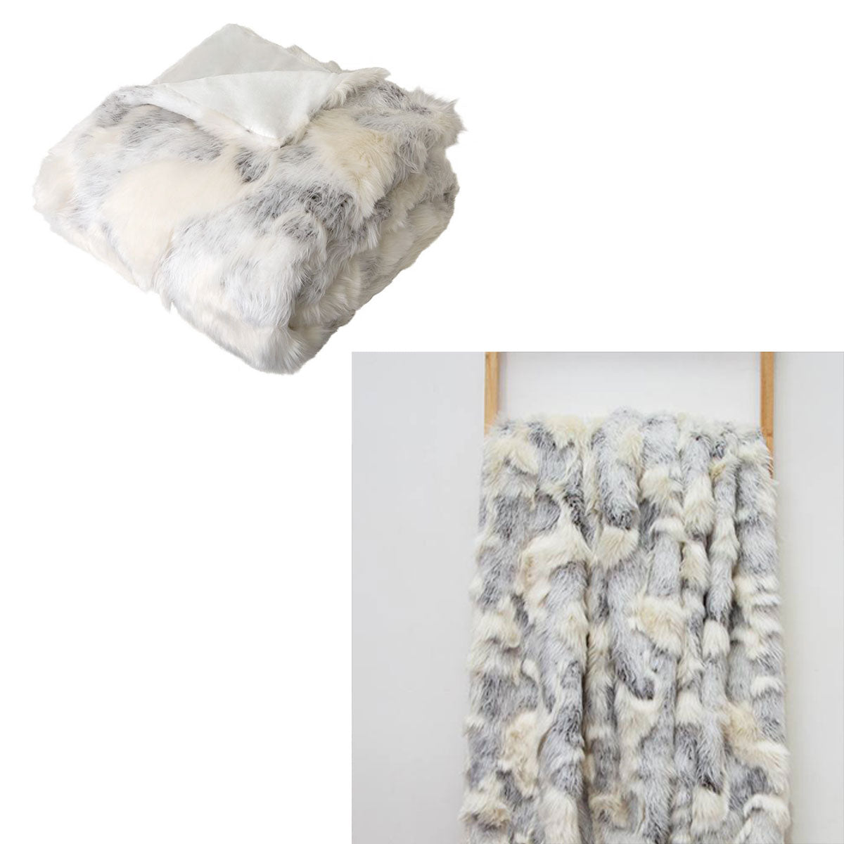 J Elliot Home Arctic Luxury Faux Fur Throw 130 x 160cm V442-IDC-THROW-ARCTIC-CREAM-RE