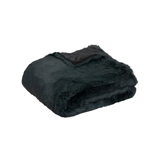 J.Elliot Home Arlo Faux Fur Throw Charcoal V442-IDC-THROW-ARLO160-CHARCOAL-RE