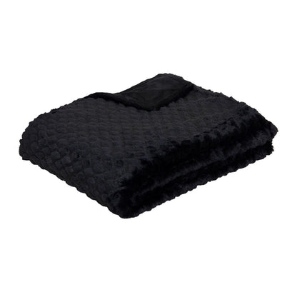 J.Elliot Home Azariah Plush Throw Black V442-IDC-THROW-AZARIAH-BLACK-RE