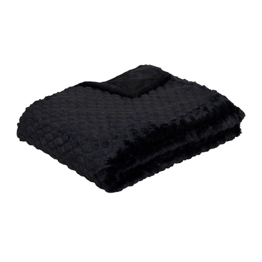 J.Elliot Home Azariah Plush Throw Black V442-IDC-THROW-AZARIAH-BLACK-RE