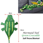 Mermaid Tail Crocodile Green Soft Blanket Throw V442-IDC-THROW-CROCODILE-GREEN-RE