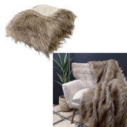 J Elliot Home Elk Luxury Faux Fur Throw 130 x 160cm V442-IDC-THROW-ELK-TAUPE-RE