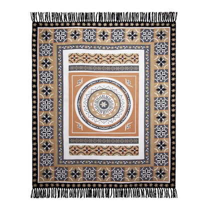 J Elliot Home Kasbah Luxury Fringe Throw 130 x 160cm Black V442-IDC-THROW-KASBAH-BLACK-RE